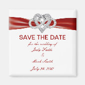Red Infinity Heart Save The Date Magnet (Voorkant)
