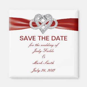 Red Infinity Heart Save The Date Magnet