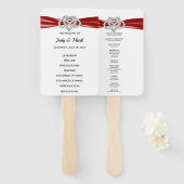 Red Infinity Heart Trouwprogramma Fans Handwaaier (Voorkant en achterkant)