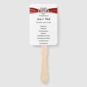 Red Infinity Heart Trouwprogramma Fans Handwaaier (Voorkant)