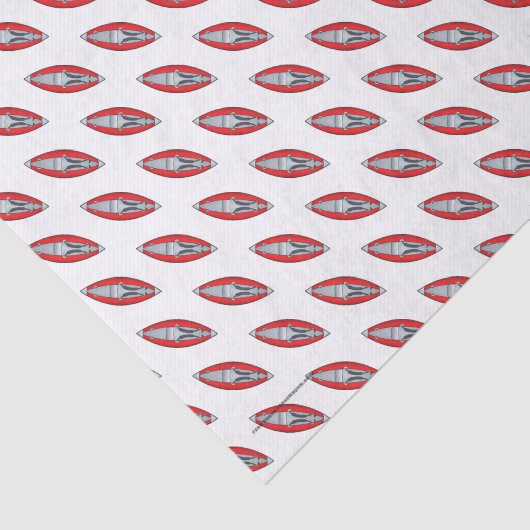 Red Inflatable Kayak Fun Whitewater Theme Tissuepapier (Detail)