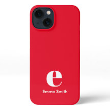 Red Initiaal Monogram Red Simple Modern