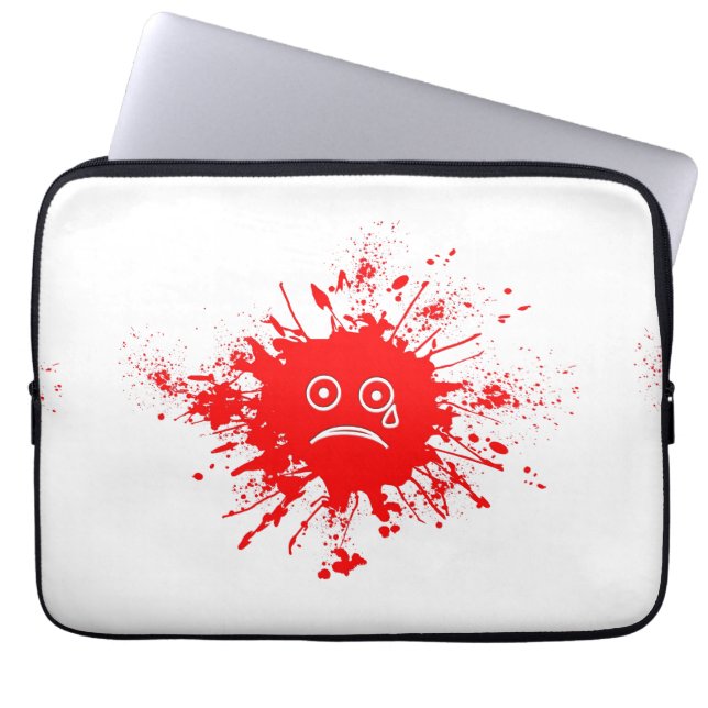Red Ink Bloch Laptop Sleeve (Voorkant)