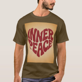 Red Inner Peace Heart Brown T-Shirt