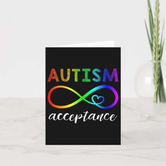 Red Instead Autism Shirt Autism Acceptance Kaart (Voorkant)