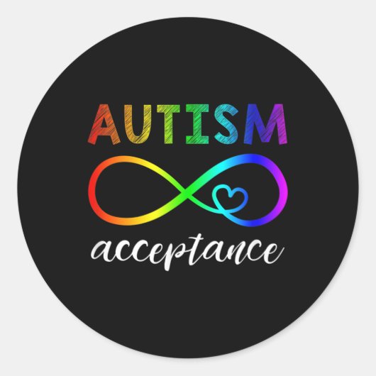Red Instead Autism Shirt Autism Acceptance Ronde Sticker (Voorkant)