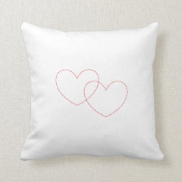 Red Interlocking Hearts Pillow Kussen