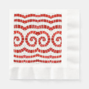 RED IONIC MOSAIC Coined Luncheon Papieren servette Servet