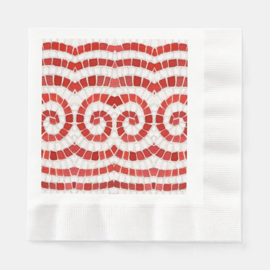 RED IONIC MOSAIC Coined Luncheon Papieren servette Servet (Voorkant)