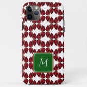 Red iPhone case Ruby Gemstone Initiaal Monogramed (Achterkant)