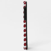 Red iPhone case Ruby Pear Gemstone met Monogram (Achterkant/links)