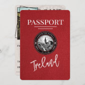 Red Ireland Passport Bewaar de datum Save The Date (Voorkant / Achterkant)