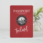Red Ireland Passport Bewaar de datum Save The Date (Staand voorkant)