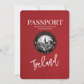 Red Ireland Passport Bewaar de datum Save The Date (Voorkant)