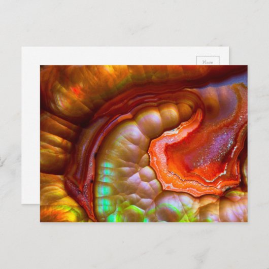 Red Iridescent Fire Opal Briefkaart (Voorkant / Achterkant)