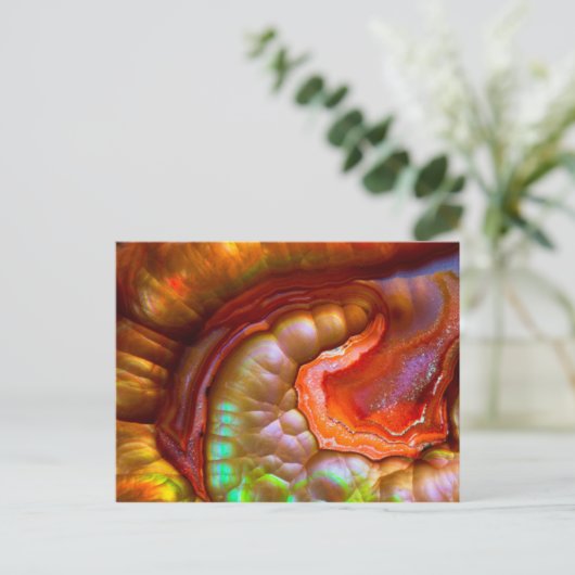 Red Iridescent Fire Opal Briefkaart (Staand voorkant)