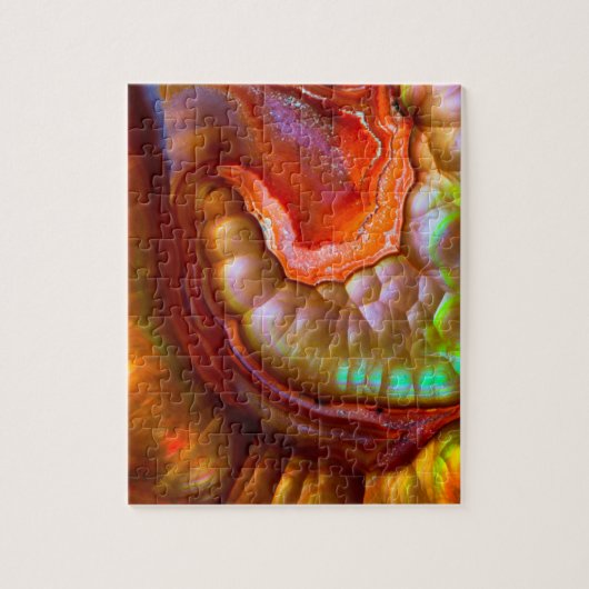 Red Iridescent Fire Opal Legpuzzel (Verticaal)