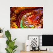 Red Iridescent Fire Opal Poster (Thuiskantoor)