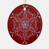 Red Iridescent Snowflake Ornament (Links)