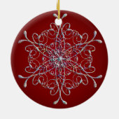 Red Iridescent Snowflake Ornament (Achterkant)