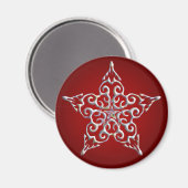 Red Iridescent Star Magnet (Voorkant / Achterkant)