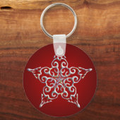Red Iridescent Star-Sleutelhanger Sleutelhanger (Voorkant)