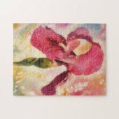 Red Iris Flower Garden Art Puzzel Legpuzzel (Horizontaal)