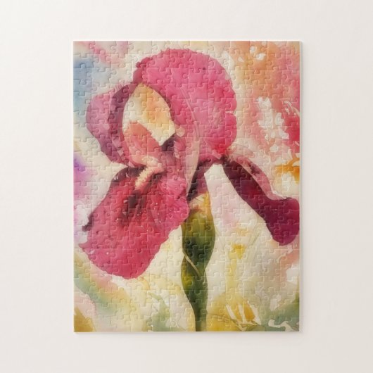 Red Iris Flower Garden Art Puzzel Legpuzzel (Verticaal)