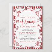 Red Italian A little slice of heaven Baby Shower Kaart (Voorkant)