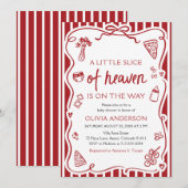 Red Italian A little slice of heaven Baby Shower Kaart (Voorkant / Achterkant)