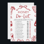 Red Italian Amore Honey Do Lijst Vrijgezellenfeest Kaart<br><div class="desc">🍕 Dat is Amore Honey Do List Game – Italiaans geïnspireerde bruids lacht met een Saucy Twist! 🇮🇹💘 Voeg een vleugje humor toe aan je vrijgezellenfeest met dit handgetekende Honey Do List-spel - met charmante rode pizzaillustraties, Italiaanse flair en precies de juiste hoeveelheid amore! Gasten zullen proberen te raden welke...</div>