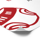 Red Italian Cute Ciao Bambino Baby Shower Welcome Poster (Hoek)