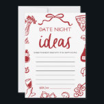 Red Italian Date Night Ideas Vrijgezellenfeest Gam Kaart<br><div class="desc">🍕 Dat is Amore All Eyes on the Bride Game – Italiaans-geïnspireerde bruids plezier met een Cheesy Twist! 💍 Laat je gasten giechelen met dit handgetekende All Eyes on the Bride vrijgezellenfeest-spel - met grillige rode pizzadoodles, speelse Italiaanse charme en een romantische retro-vibe recht uit de straten van Rome! ❤️🍕...</div>