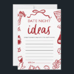 Red Italian Date Night Ideas Vrijgezellenfeest Gam Kaart<br><div class="desc">🍕 Dat is Amore All Eyes on the Bride Game – Italiaans-geïnspireerde bruids plezier met een Cheesy Twist! 💍 Laat je gasten giechelen met dit handgetekende All Eyes on the Bride vrijgezellenfeest-spel - met grillige rode pizzadoodles, speelse Italiaanse charme en een romantische retro-vibe recht uit de straten van Rome! ❤️🍕...</div>