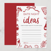 Red Italian Date Night Ideas Vrijgezellenfeest Gam Kaart (Voorkant / Achterkant)
