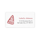 Red Italian Hand Drawn Pizza Ciao Baby Baby Shower Etiket (Voorkant)