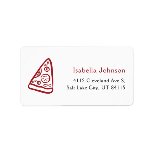 Red Italian Hand Drawn Pizza Ciao Baby Baby Shower Etiket (Voorkant)