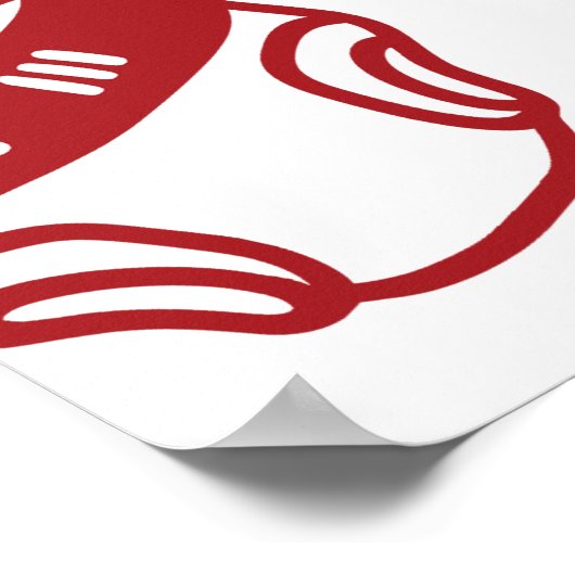 Red Italian Pizza Ciao Bambina Baby Shower Welcome Poster (Hoek)