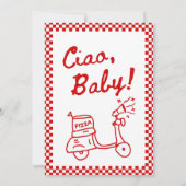 Red Italian Special Delivery Baby Invitation Kaart (Achterkant)