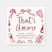 Red Italian That's Amore Pizza Engagement Party Servet (Voorkant)
