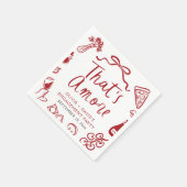 Red Italian That's Amore Pizza Engagement Party Servet (Hoek)