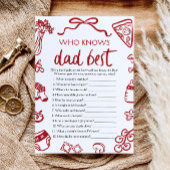 Red Italian Who Knows Daddy Beste Baby shower Spel Kaart