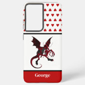 Red Jabberwocky Dragon  Alice in Wonderland Samsung Galaxy Hoesje (Achterkant)