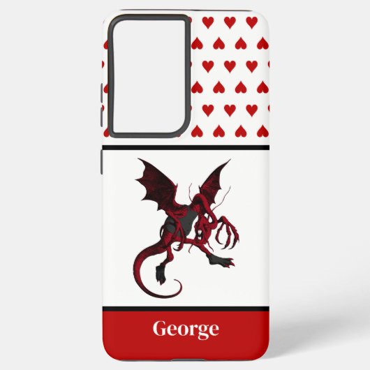 Red Jabberwocky Dragon Alice in Wonderland Samsung Galaxy Hoesje (Achterkant)