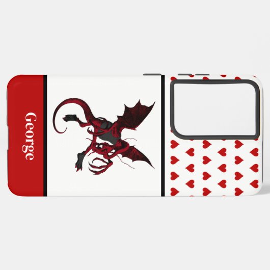 Red Jabberwocky Dragon  Alice in Wonderland Samsung Galaxy Hoesje (Linkerkant)