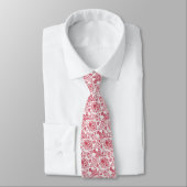 Red Jacobean print Stropdas (Gebonden)