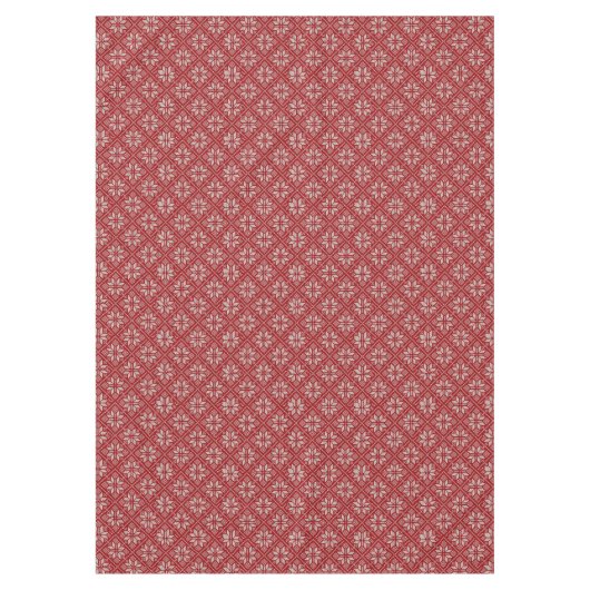 Red Jacquard Christimas Tablecloth Tafelkleed (Voorkant)