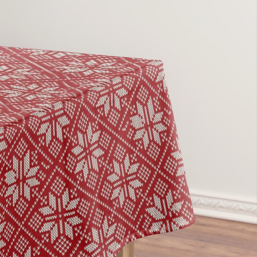 Red Jacquard Christimas Tablecloth Tafelkleed (Voorbeeld)