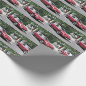 Red Jaguar E Type Cabriolet Cadeaupapier (Hoek)
