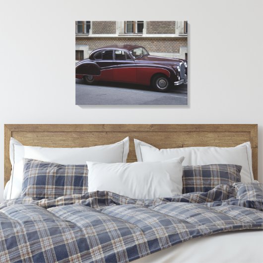 Red Jaguar Mark IX Canvas Afdruk (Insitu (Slaapkamer))